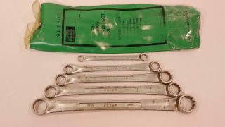 Vintage Sears 5 - Piece Box - End Metric Wrench Set Alloy Steel 4384
