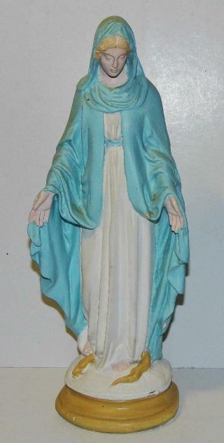 Antique Chalkware Holy Statue Blessed Virgin Mary Irish Catholic Shabby Chic