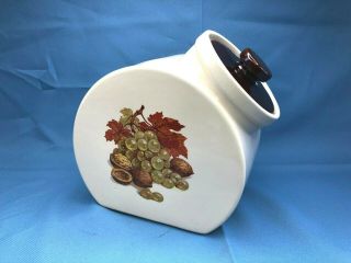 Vintage Canister Cookie Tilted Mccoy Usa Pottery Fruit Festival Brown Drip Glaze