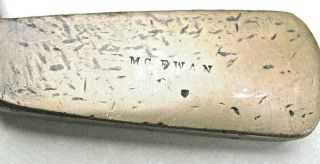 1800s McEWAN brass PUTTER face wood hickory shaft golf club antique rare old 2
