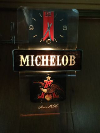 Vintage Michelob Beer Lighted Clock/bar Sign