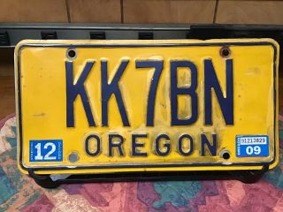 2009 Oregon Radio Amateur License Plate