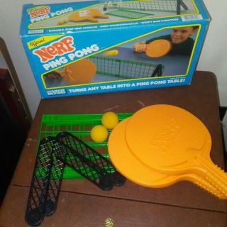 1987 Parker Brothers Official Nerf Ping Pong Set Box Vintage Toys