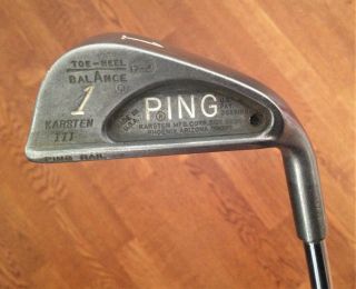 Vintage Ping Karsten Iii Single 1 Iron - Black Dot W/ Ttt Standard Steel Shaft