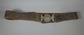 Fine Antique Victorian Durham County Constabulary Leather Belt With Buckle