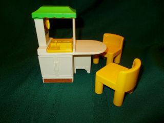 Vintage Little Tikes Dollhouse Furniture - Kitchen Set With 2 Chairs