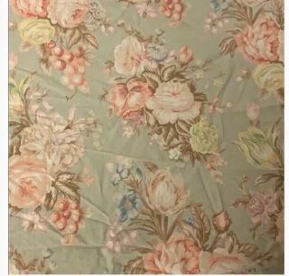 Ralph Lauren Charlotte Queen /full Fitted Sheet Floral Sage Cotton Vintage