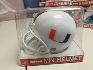 Riddell Miami Hurricanes Mini College Football Helmet 3 5/8 Has Been Displayed