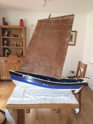 Fine Model Of A Yorkshire,  Whitby,  Robin Hood’s Bay Sailing Coble,  Fishing Boat 2