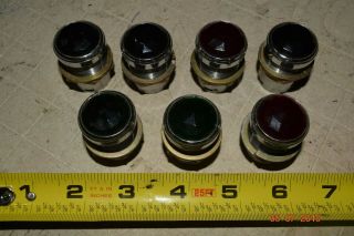 7 Vintage Faceted Dialco Panel Mount Indicator Lights Western Electric Ham Radio