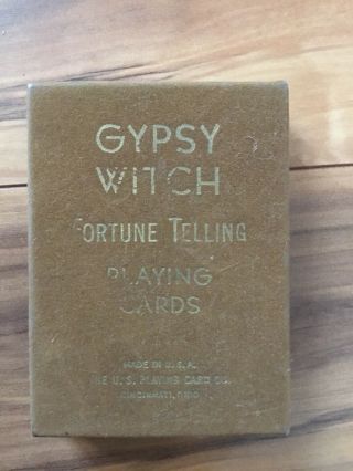 Vintage Early Gypsy Witch Fortune Telling Card Set Complete With Velveteen Box