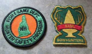 Nh Fish & Game Hunter Safety Patch & Sask.  Bowhunters Patch