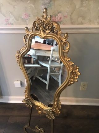 Vintage Victorian Style Syroco Ornate Gold Wall Mirror 19” X 29”
