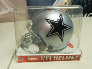 Riddell Dallas Cowboys Mini Nfl Football Helmet 3 5/8 Has Been Displayed