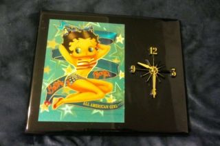 Vintage Betty Boop Wall Clock All American Girl 1998 King Features Syndicate