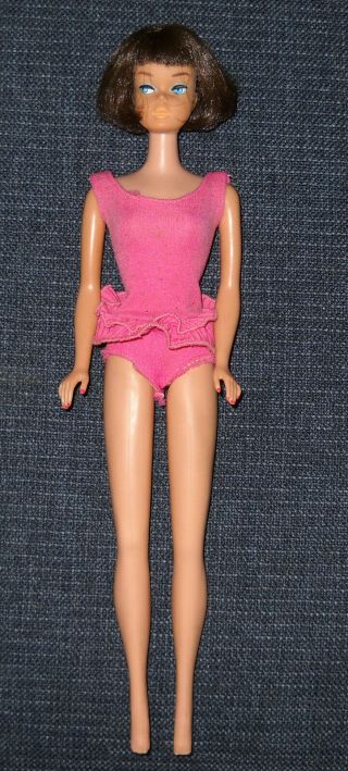 Vintage Brunette American Girl Barbie Doll With Miss Barbie Swimsuit 2