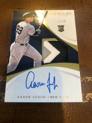 Aaron Judge 2017 National Treasures Patch On Card Auto Rookie / 99