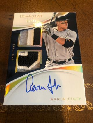 Aaron Judge 2017 National Treasures Patch On Card Auto Rookie / 25