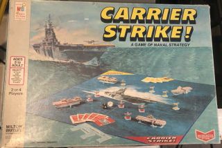 Vintage 1977 Milton Bradley Carrier Strike Board Game Of Naval Strategy
