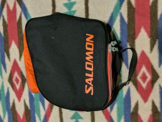 Salomon Duffle Ski Boots Bag Black Orange Nylon Vintage