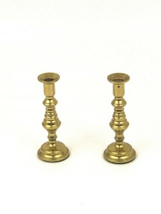 Vintage Brass Small Taper Candle Stick Holders 4 1/2 " Tall