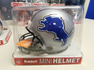 Riddell Detroit Lions Mini Nfl Football Helmet 3 5/8 Has Been Displayed