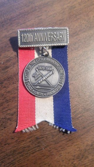 Vintage Medal 120th 120th Anniversary Battle Of Little Bighorn 1876 - 1995