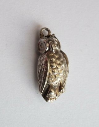 Owl - Vintage Silver bracelet charm. 2
