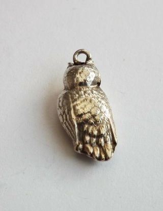 Owl - Vintage Silver bracelet charm. 3