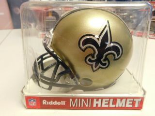 Riddell Orleans Saints Mini Nfl Football Helmet 3 5/8 Has Been Displayed