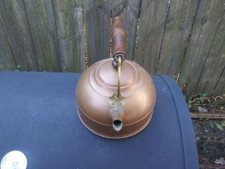 Vintage Revere Ware Copper Tea Kettle with Wood Handle USA 3