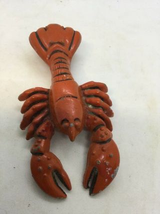 Old Vintage Nautical Maine Red Lobster Beer Bottle Cap Opener Painted Metal