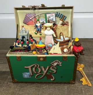 Vintage Enesco Animated Music Box Treasure Chest Of Toys Toy Symphony
