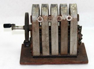 Vintage Antique 5 Bar Hand Crank Telephone Magneto Generator