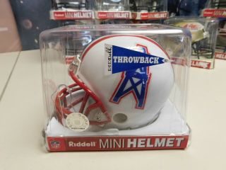 Riddell Houston Oilers Mini Nfl Football Helmet 3 5/8 Has Been Displayed