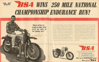 1966 Bsa Victor Ridden By John Young Of Alsip,  Il 2 - Page Vintage Motorcycle Ad