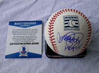 Chicago Cubs - Ryne Sandberg Signed Hall Of Fame Logo Baseball Beckett H65696