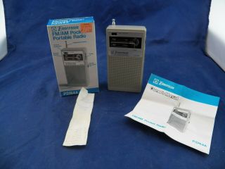 Vtg 1985 Emerson Fm/am Pocket Portable Radio P3744a W/box Euc