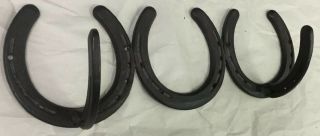 Vtg St Croix Forge Cast Iron Horse Shoe Hat Coat Gun Rack Rustic Wall Hanger 15”