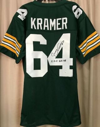 Jerry Kramer Signed Green Bay Packers Jersey Inscribed " H.  O.  F.  2018 " Jsa