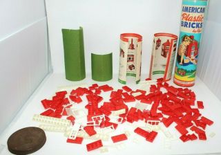 Vintage American Plastic Bricks By Elgo Plastics Inc 715 Building Toy,  Canister