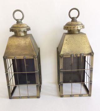 Vintage Underwriters Laboratories Lantern Light Fixture Set Sconce Farmhouse