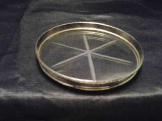 30 Vintage Sterling Silver And Cut Star Pattern Crystal Coaster.