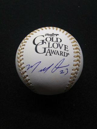 Marcell Ozuna St.  Louis Stl Cardinals Signed Gold Glove Baseball Auto Jsa