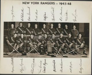 1947 - 48 York Rangers Team Photo Vintage Hockey Pic