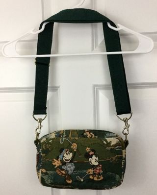 Mickey & Co.  Sports Club Mickey Minnie Golf Tapestry Bag Purse Vintage