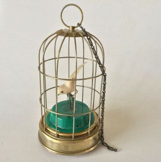 Schmid Mechanical Music Box Brass Bird Cage Oh What A Morning Vintage
