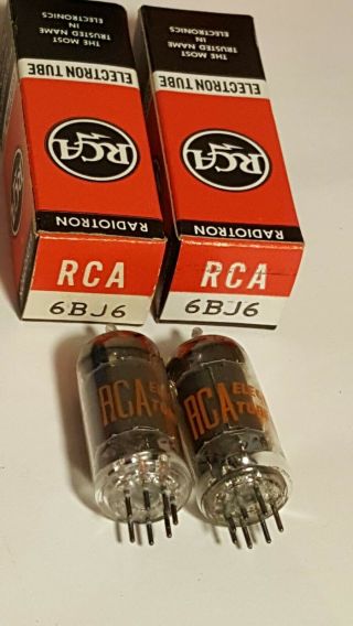 Vintage Matched Pair (2) Rca 6bj6 Vacuum Tube Nos Nib