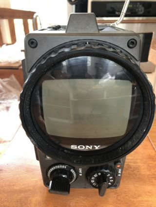 Vintage Sony Transistor Portable Black And White Tv Tv - 511
