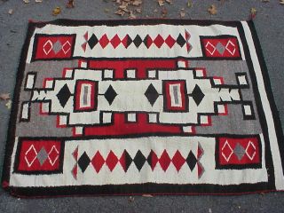 Antique Navajo Handwoven Indian Rug Blanket 57 Inches X 43 Inches